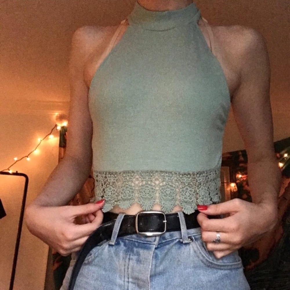 Green LA Hearts halter